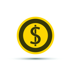 Dollar coin icon.money.finance.vector illustrator
