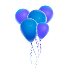 Realistic Colorful Balloon. Holiday illustration of flying glossy balloon. Isolated on white Background. Vector Illustration
