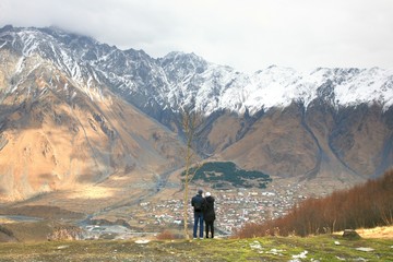 Mount Kazbek is one of the major mountains of the Caucasus located on Kazbegi District in  Georgia