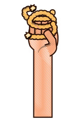 hand with a piece of rope