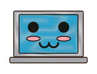 kawaii laptop computer icon