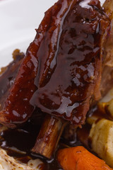 Flat rib with veggies.