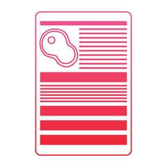 steak fillet nutrition facts label template vector illustration red line design