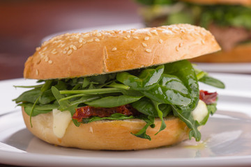 Bagel with cheese.