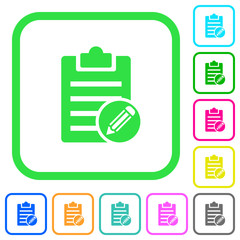 Fototapeta premium Edit note vivid colored flat icons