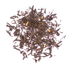 Pile leaf tea with flowers and fruits