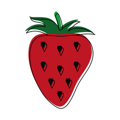 Strawberry fruit symbol icon vector illustration graphic design