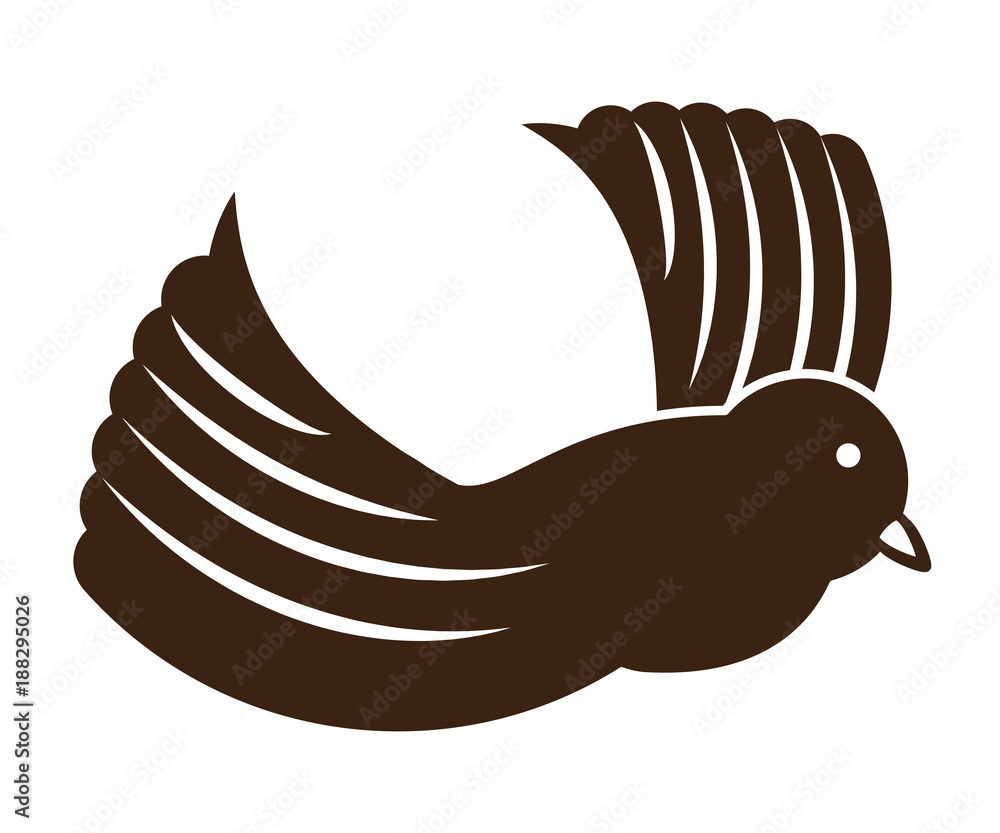 Sticker cartoon dove icon