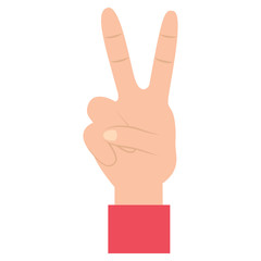 two fingers up peace hand gesture icon image vector illustration design 