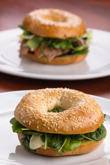 Bagel with cheese.