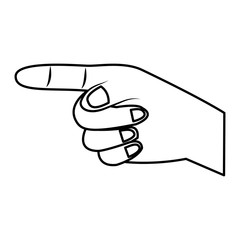 index finger pointing hand gesture icon image vector illustration design 