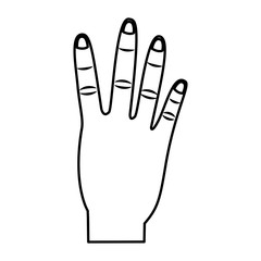 four fingers up hand gesture icon image vector illustration design 