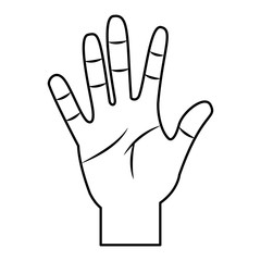open hand gesture icon image vector illustration design 