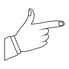 hand indicating or showing direction by pointing a finger vector illustration outline design