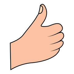hand thumb up like  finger gesture vector illustration
