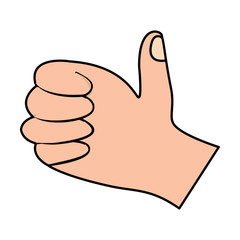 hand thumb up like  finger gesture vector illustration