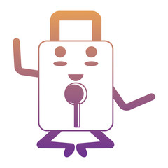 Obraz premium kawaii padlock icon image