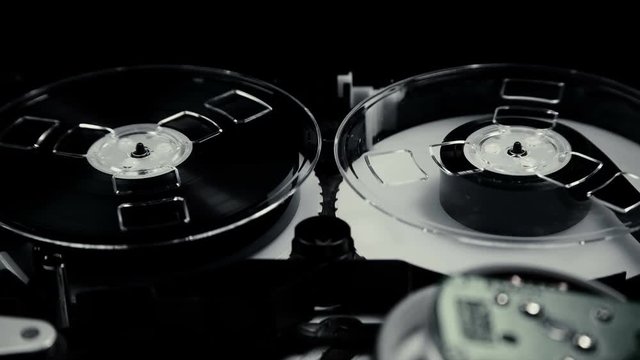 malinovye coil on the old playback device and sound recording,as used for wiretapping