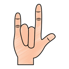 rock and roll hand gesture icon image vector illustration design 