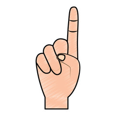 one finger up hand gesture icon image vector illustration design 