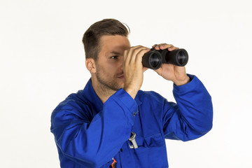 Fototapeta premium craftsman with binoculars