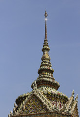 Detail of a temple tower, The Grand Palace, Bangkok, Thailand