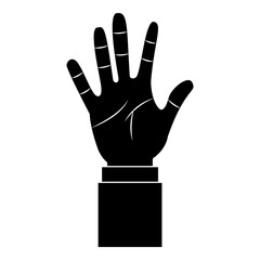 open hand gesture icon image vector illustration design  black and white