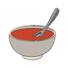 Delicious dish of soup icon vector illustration graphic design