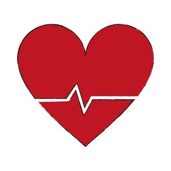 Heartbeat medical symbol icon vector illustration graphic design