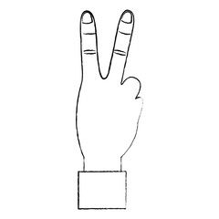hand with two fingers victory peace and love sign vector illustration  design