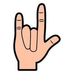 hand in rock n roll sign gesture vector illustration  design