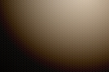 Abstract gradient brown background with white hexagon net.