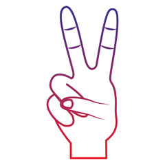 two fingers up peace hand gesture icon image vector illustration design 