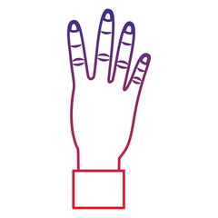 four fingers up hand gesture icon image vector illustration design 