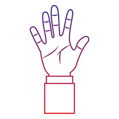 open hand gesture icon image vector illustration design 