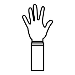 Obraz premium hand wearing glove icon image vector illustration design 