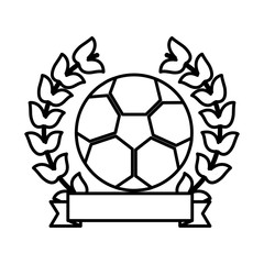 Obraz premium ball football soccer emblem image vector illustration design 