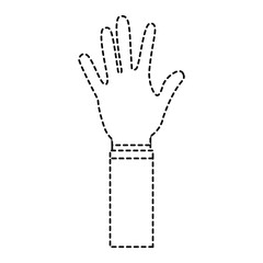 open hand showing five fingers vector illustration