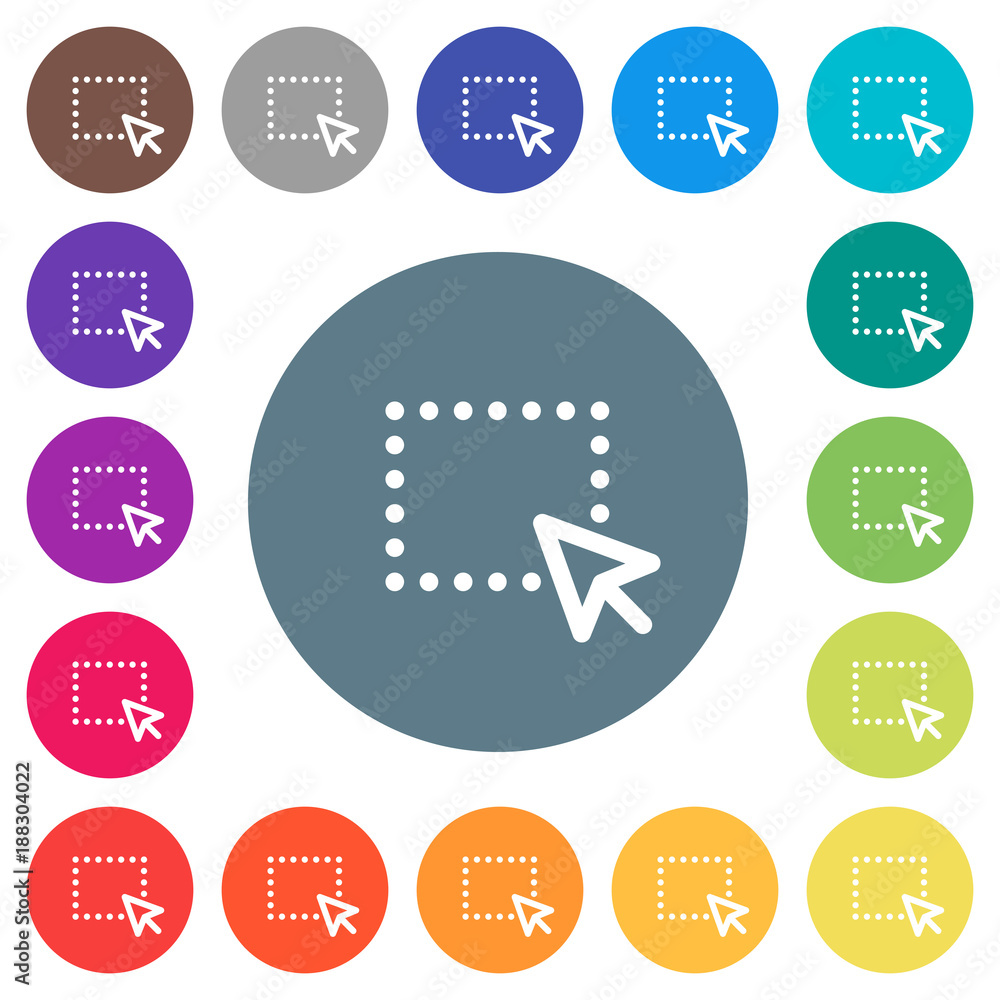 Poster drag and drop operation flat white icons on round color backgrounds