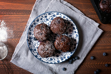 Chocolate muffins - american sweet food