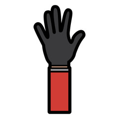 hand wearing glove icon image vector illustration design 