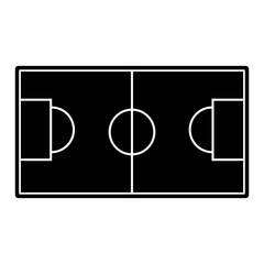 field topview football soccer icon image vector illustration design  black and white