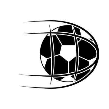 ball shooting into net football soccer icon image vector illustration design  black and white