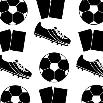 ball cleat cards football soccer pattern image vector illustration design  black and white