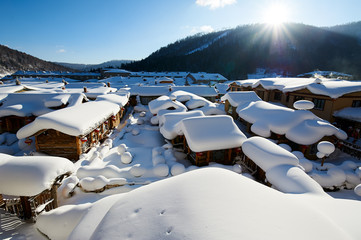 The rounded pure white snow scenic.