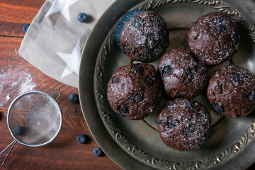 Chocolate muffins - american sweet food