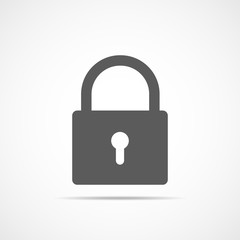 Padlock icon. Vector illustration.