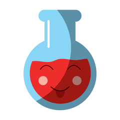 Laboratory flask glass kawaii cartoon vector illustration