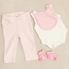 Pink & white baby girl outfit