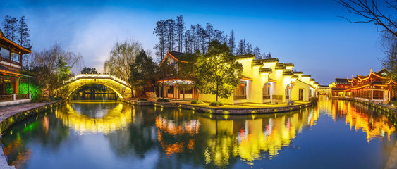 Nanjing at night. Located in Water street, Nanjing, Jiangsu, China.